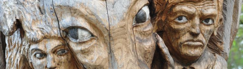 Holzskulptur Wolf